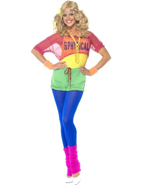 Feestbazaar Jaren 80 Let's Get Physical Girl Dames Kostuum