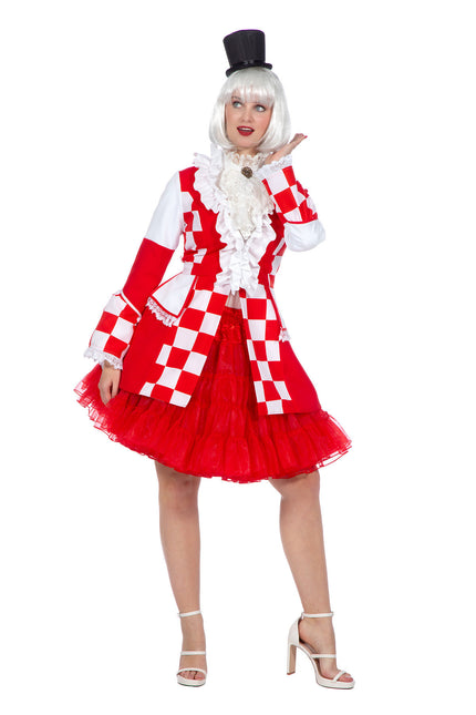 Feestbazaar Jas Brabant Dames Rood/Wit Premium
