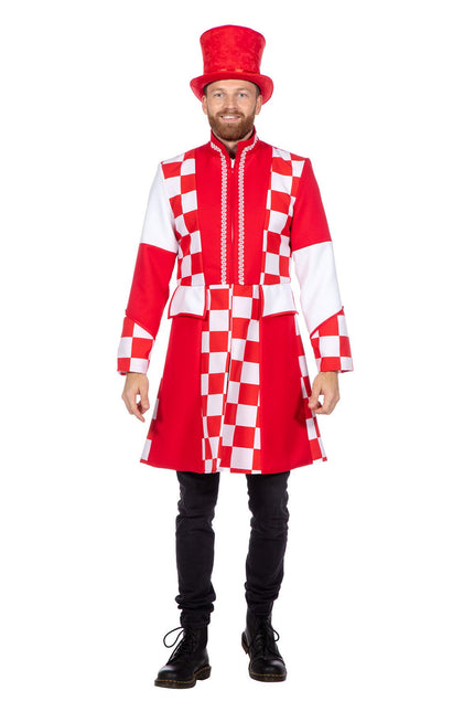 Feestbazaar Jas Brabant Heren rood/wit Premium