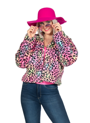 Feestbazaar Jasje Bont Kort Panter Rainbow