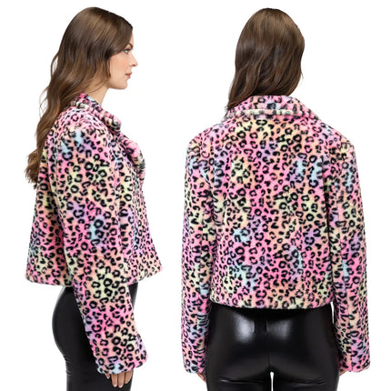 Feestbazaar Jasje Fluffy Candy Luipaard (M/L)