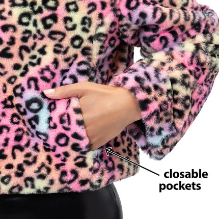 Feestbazaar Jasje Fluffy Candy Luipaard (M/L)