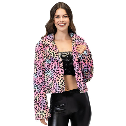 Feestbazaar Jasje Fluffy Candy Luipaard (M/L)
