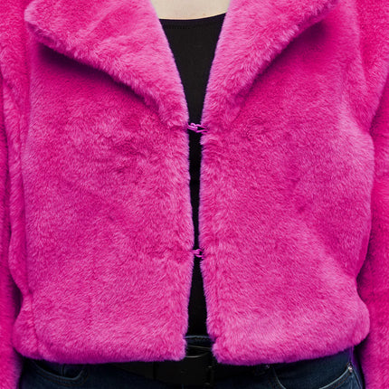 Feestbazaar Jasje Fluffy Rave Fuchsia