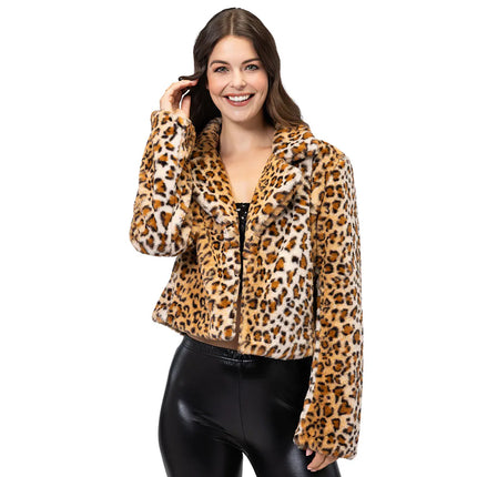 Feestbazaar Jasje Fluffy Wild Luipaard (M/L)