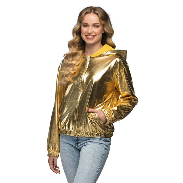 Feestbazaar Jasje Rave Metallic Goud Dames