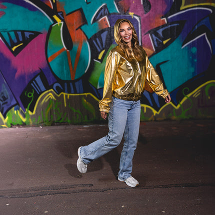 Feestbazaar Jasje Rave Metallic Goud Dames