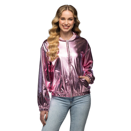 Feestbazaar Jasje Rave Metallic Roze Dames