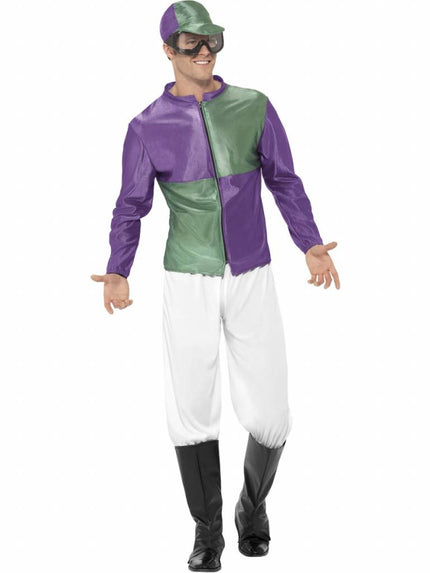 Feestbazaar Jockey kostuum groen/paars