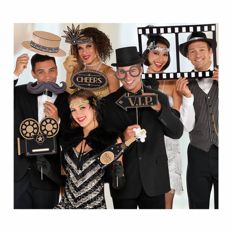 Feestbazaar Jumbo Photo Prop Kit Glitz & Glam - 12 stuks