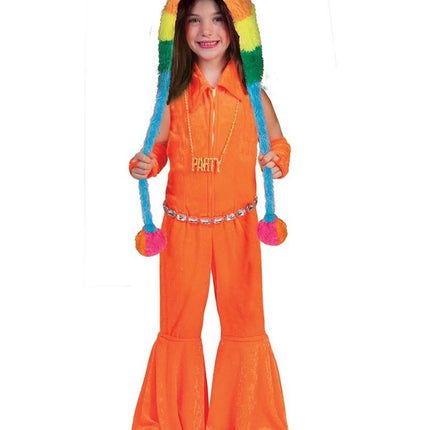 Feestbazaar Jumpsuit oranje fluor kind