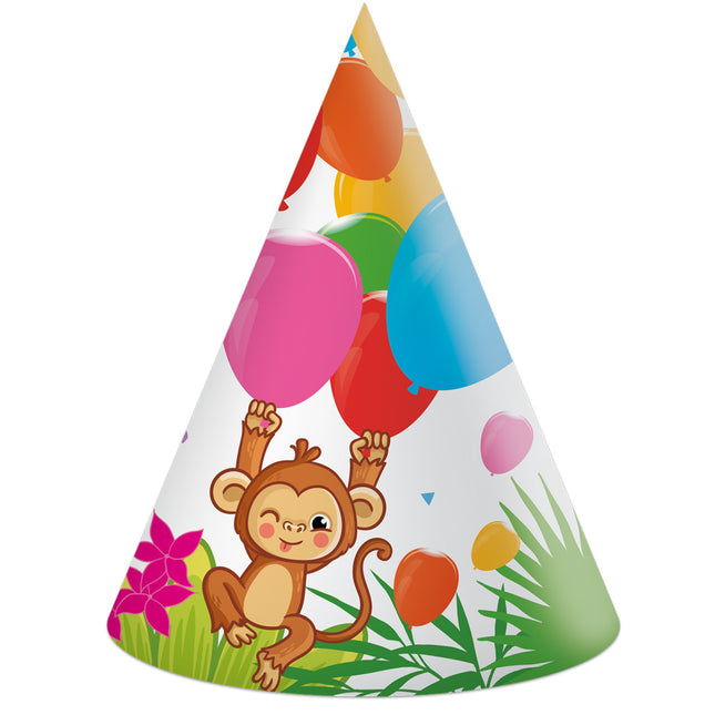 Feestbazaar Jungle Dieren Balloons Feesthoedjes (6st)