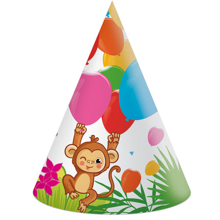 Feestbazaar Jungle Dieren Balloons Feesthoedjes (6st)