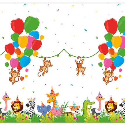 Feestbazaar Jungle Dieren Balloons Tafelkleed 120x180cm