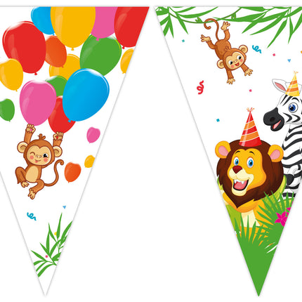 Feestbazaar Jungle Dieren Balloons vlaggenlijn (2,3m)