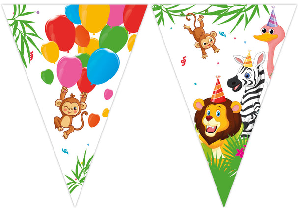 Feestbazaar Jungle Dieren Balloons vlaggenlijn (2,3m)