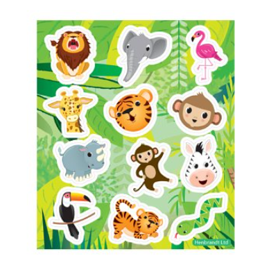Feestbazaar Jungle Stickervel (10x11cm)