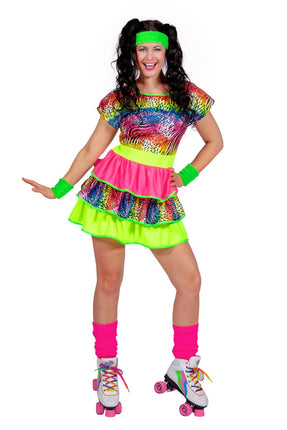 Feestbazaar Jurk 80's Neon Tijgerprint Dames