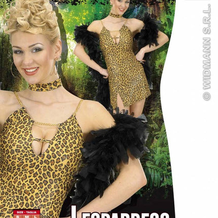 Feestbazaar Jurk luipaardprint met halsband