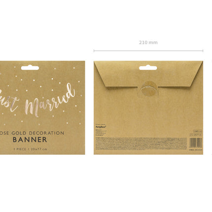 Feestbazaar Just Married Letterslinger Rosé goud 77cm