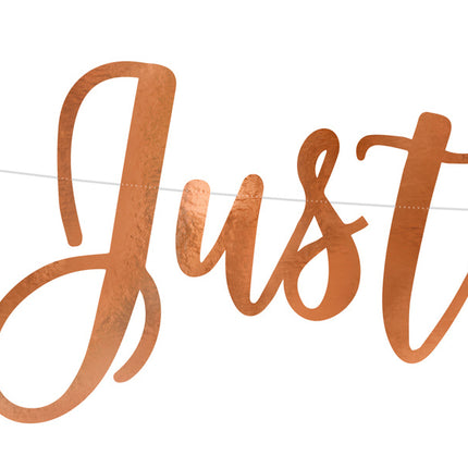 Feestbazaar Just Married Letterslinger Rosé goud 77cm