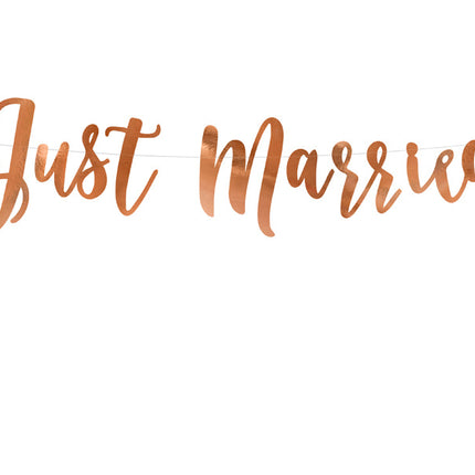 Feestbazaar Just Married Letterslinger Rosé goud 77cm
