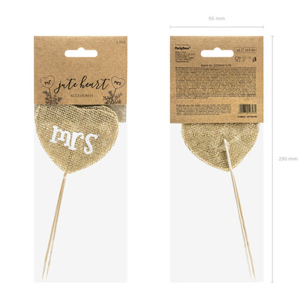 Feestbazaar Jute Cake Topper Mr & Mrs