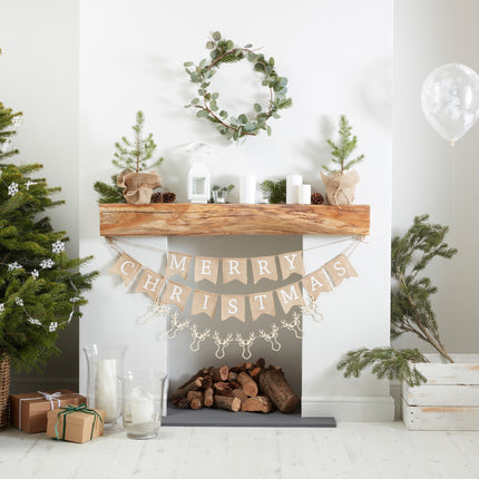 Feestbazaar Jute Letterslinger Merry Christmas (2,5 mtr)