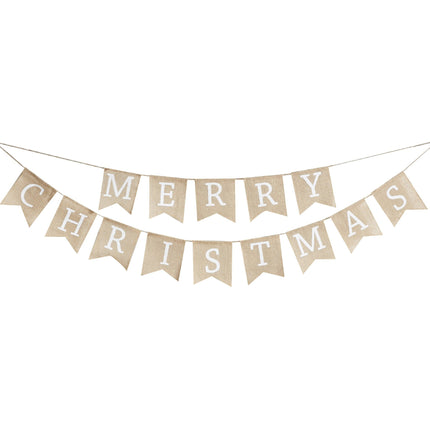 Feestbazaar Jute Letterslinger Merry Christmas (2,5 mtr)