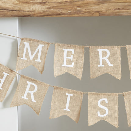 Feestbazaar Jute Letterslinger Merry Christmas (2,5 mtr)