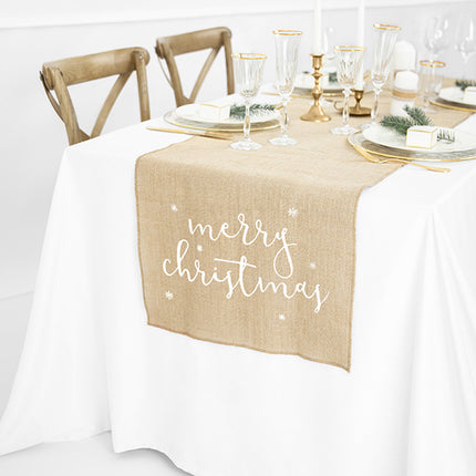 Feestbazaar Jute Tafelloper Merry Christmas (50x250cm)