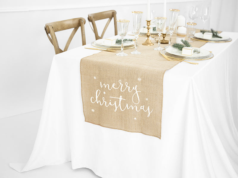 Feestbazaar Jute Tafelloper Merry Christmas (50x250cm)