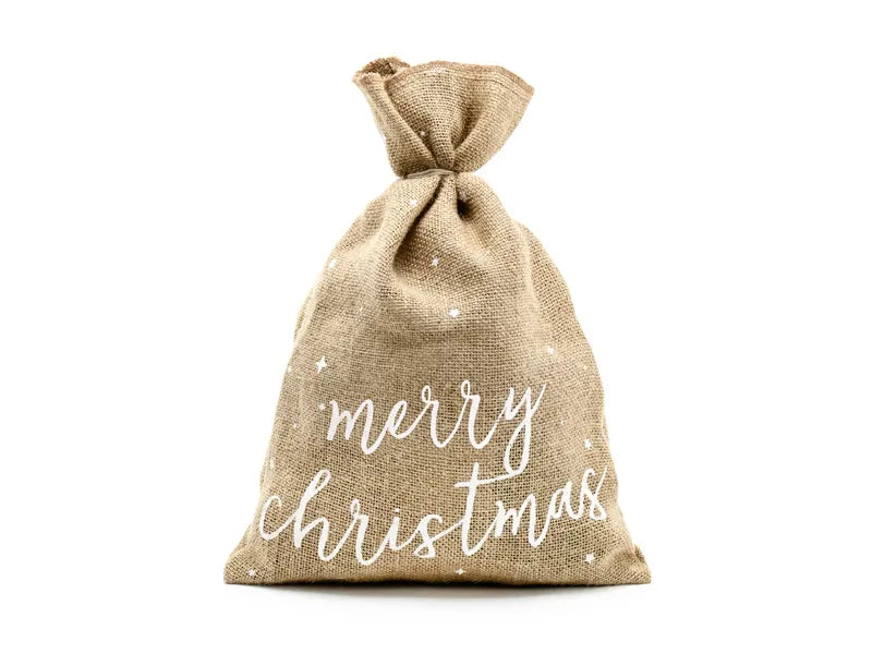 Feestbazaar Jute Zak Merry Christmas (30x42cm)