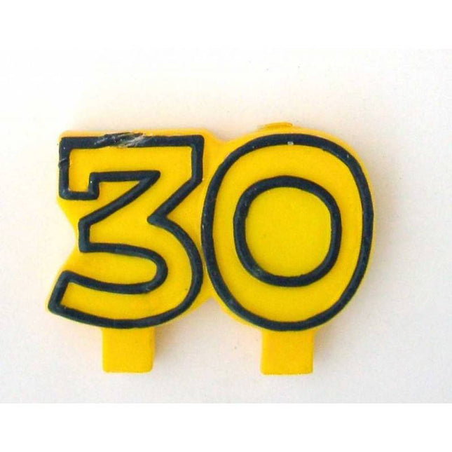 Feestbazaar Kaars '30' geel