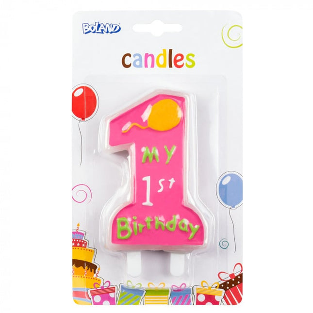 Feestbazaar Kaars 'My 1st birthday' Meisje