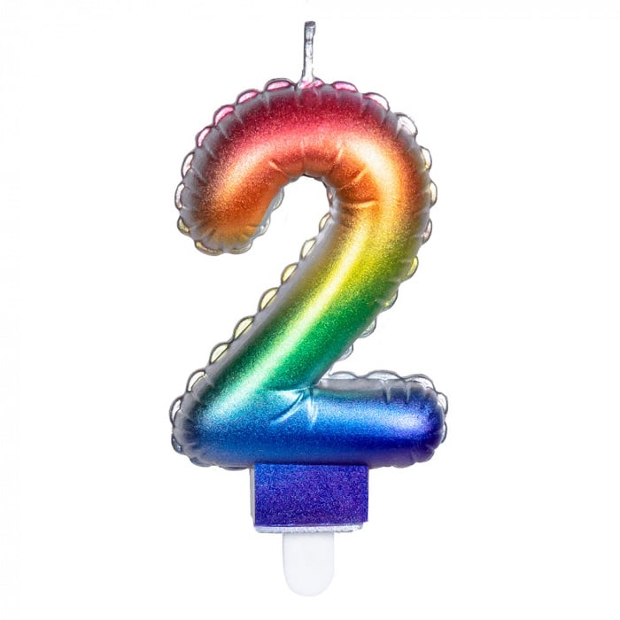 Feestbazaar Kaarsje Regenboog Cijfer 2
