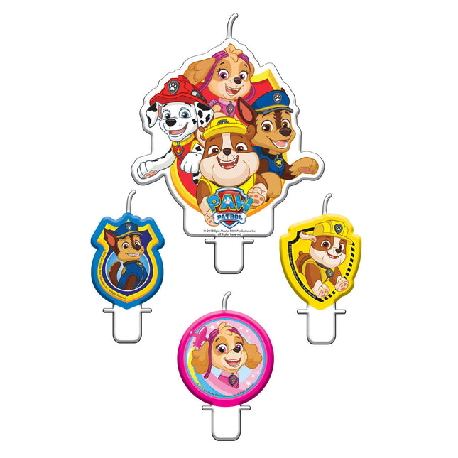 Feestbazaar Kaarsjes Paw Patrol 4 stuks