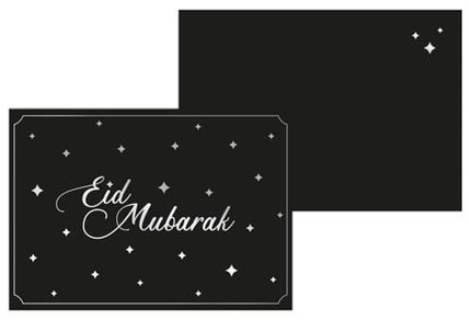 Feestbazaar Kaart Eid Mubarak - Zwart/Zilver