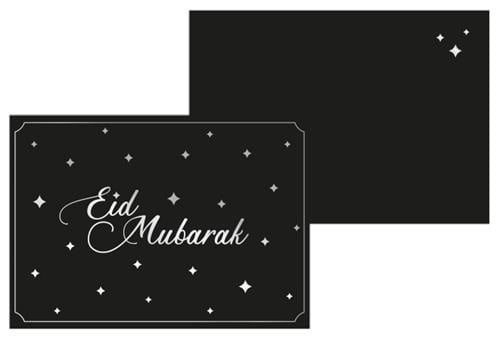 Feestbazaar Kaart Eid Mubarak - Zwart/Zilver