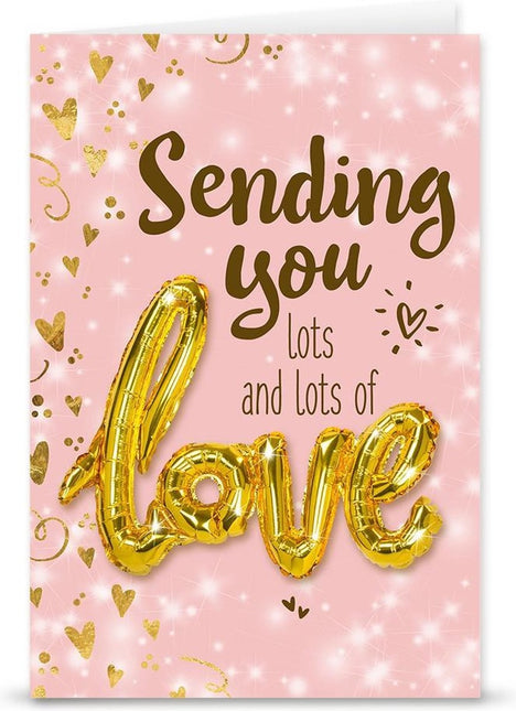 Feestbazaar Kaart "Lots of love" + Love ballon