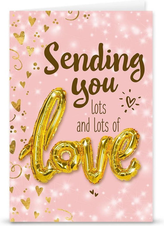 Feestbazaar Kaart "Lots of love" + Love ballon