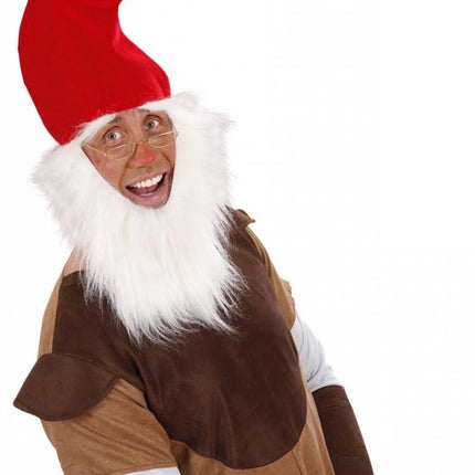 Feestbazaar Kaboutermuts met baard en wenkbrauwen kind