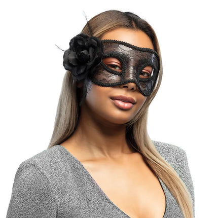 Feestbazaar Kanten masker Mystique zwart