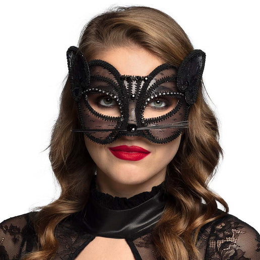 Feestbazaar Kanten Oogmasker Kat Deluxe