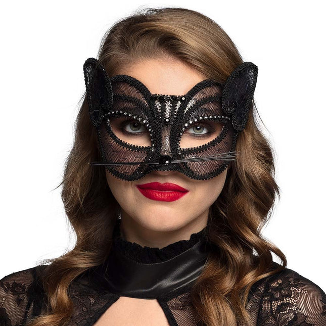 Feestbazaar Kanten Oogmasker Kat Deluxe