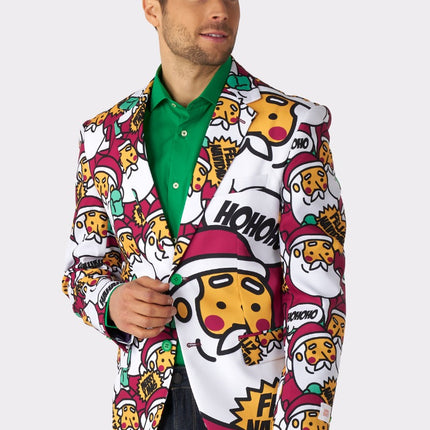 Feestbazaar Kerst Blazer Cool Claus Cartoon Heren