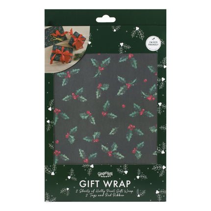Feestbazaar Kerst Cadeauverpakking Set Hulst