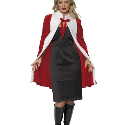Feestbazaar Kerst cape luxe met muts