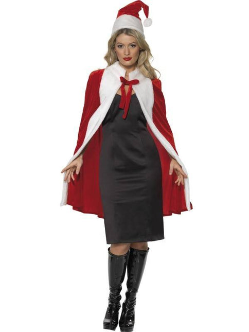 Feestbazaar Kerst cape luxe met muts