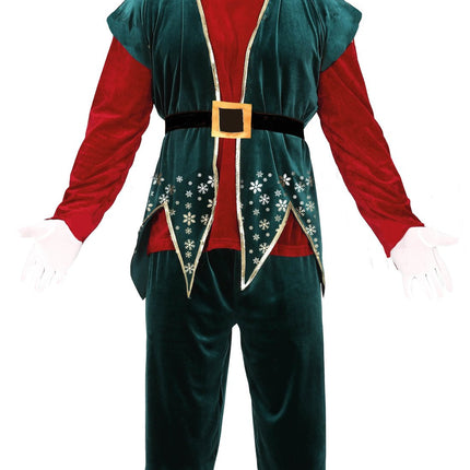 Feestbazaar Kerst Elf Kostuum Fluweel Heren